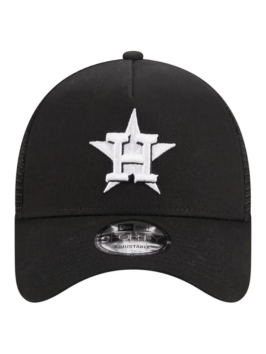 New Era Мужская черная регулируемая кепка-тракер Houston Astros A-Frame 9FORTY — изображение 4 из 4, черный
