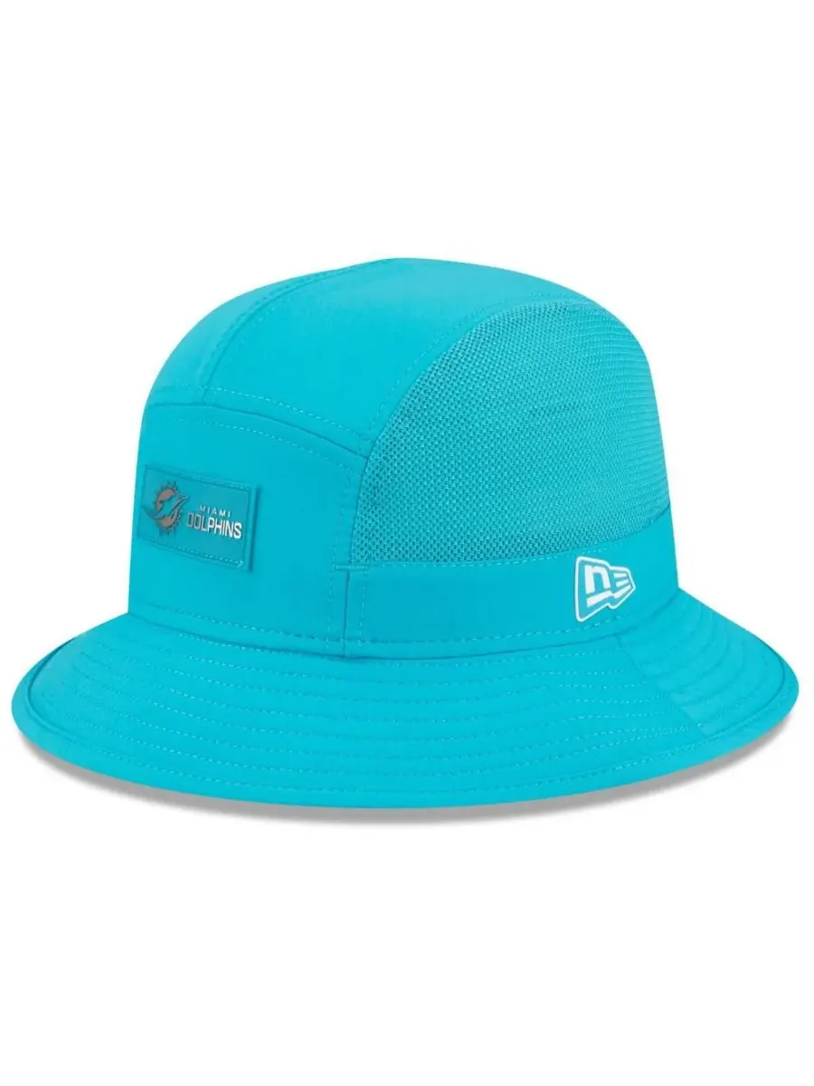 Мужская панама Aqua Miami Dolphins 2025 Sideline New Era — изображение 1 из 5, голубой