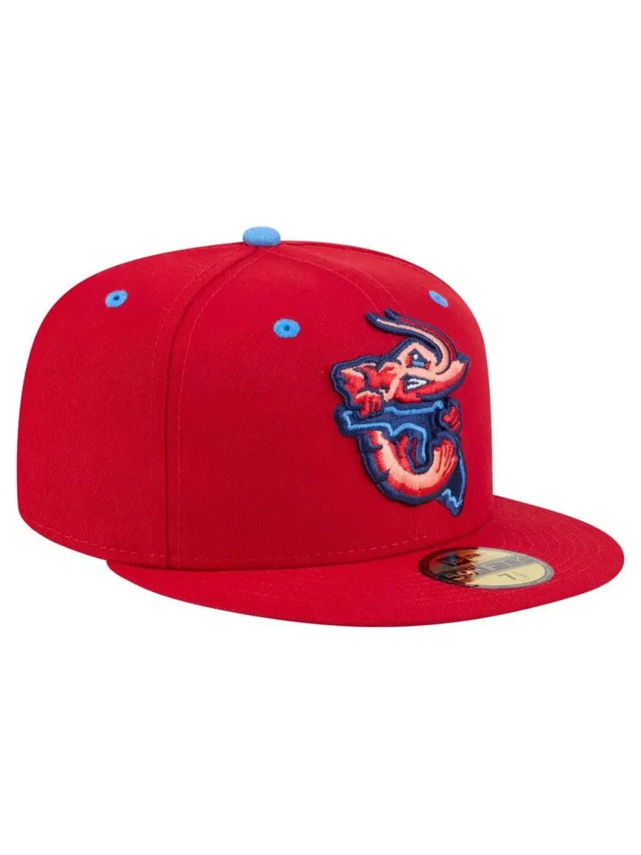 New Era Мужская красная бейсболка Jacksonville Jumbo Shrimp из коллекции 59FIFTY — изображение 2 из 4, красный