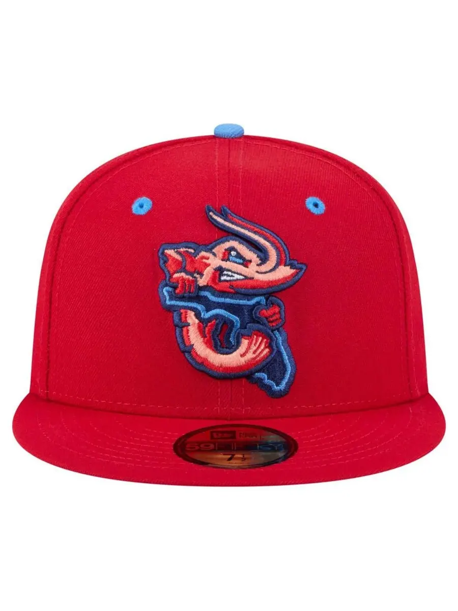 New Era Мужская красная бейсболка Jacksonville Jumbo Shrimp из коллекции 59FIFTY — изображение 3 из 4, красный
