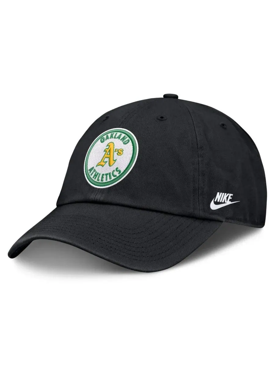 Бейсболка Nike с вышивкой логотипа Oakland Athletics — изображение 1 из 4, черный