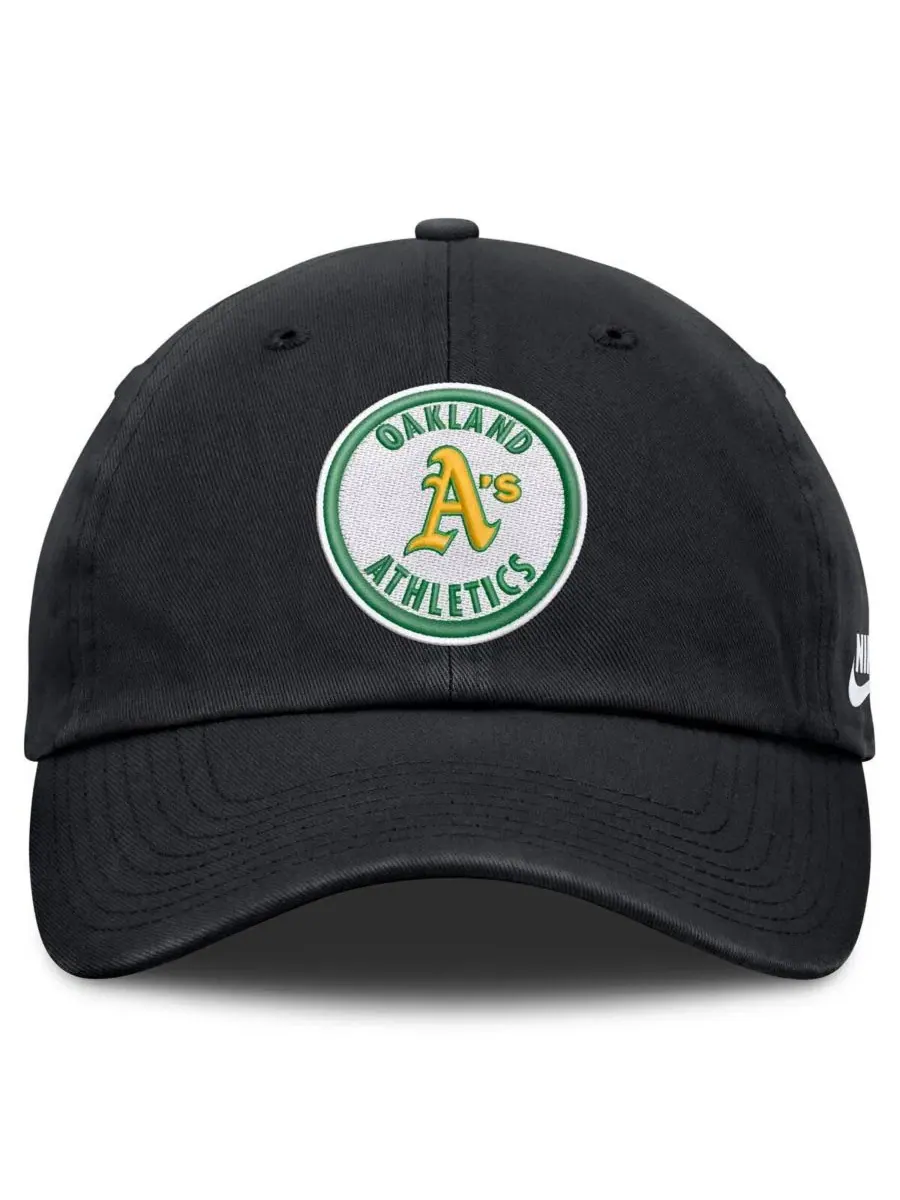 Бейсболка Nike с вышивкой логотипа Oakland Athletics — изображение 2 из 4, черный