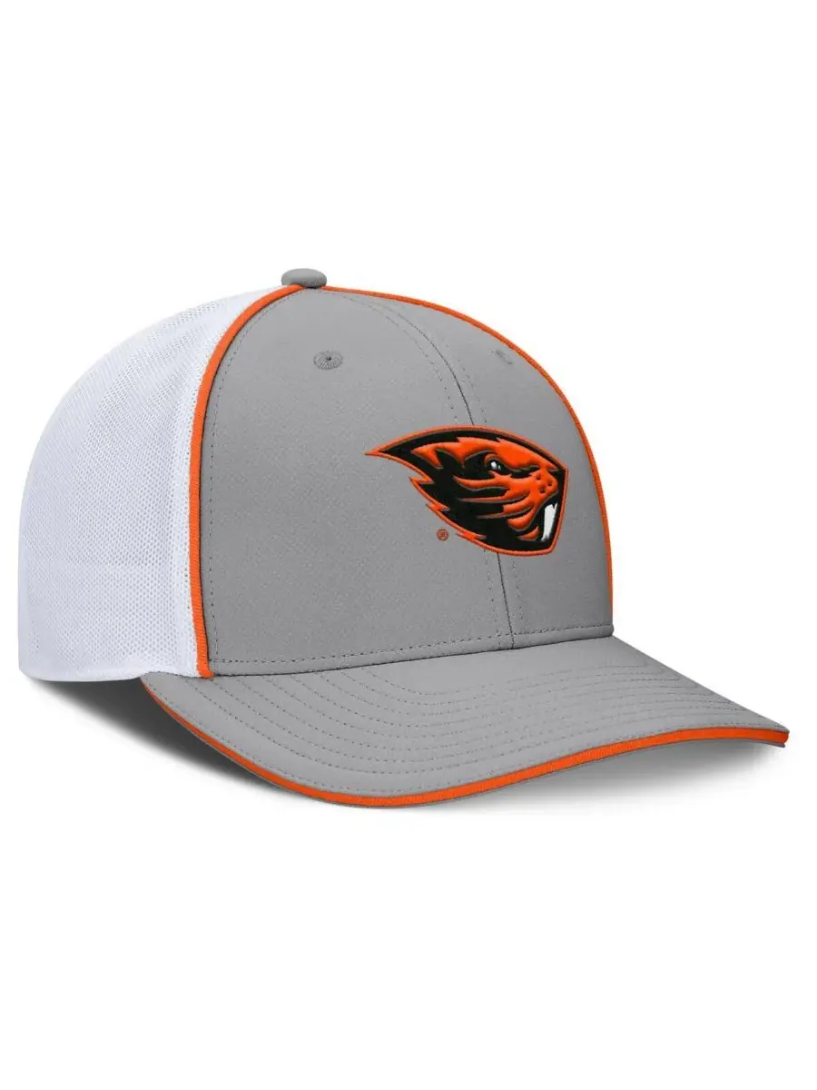 Fanatics Мужская серо-белая регулируемая кепка-тракер с символикой команды Oregon State Beavers — изображение 3 из 5