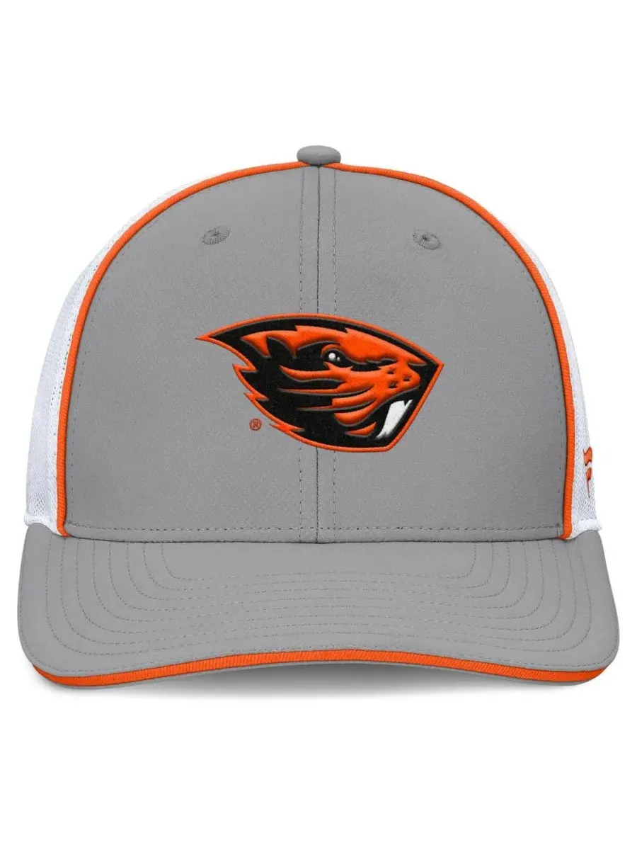 Fanatics Мужская серо-белая регулируемая кепка-тракер с символикой команды Oregon State Beavers — изображение 4 из 5
