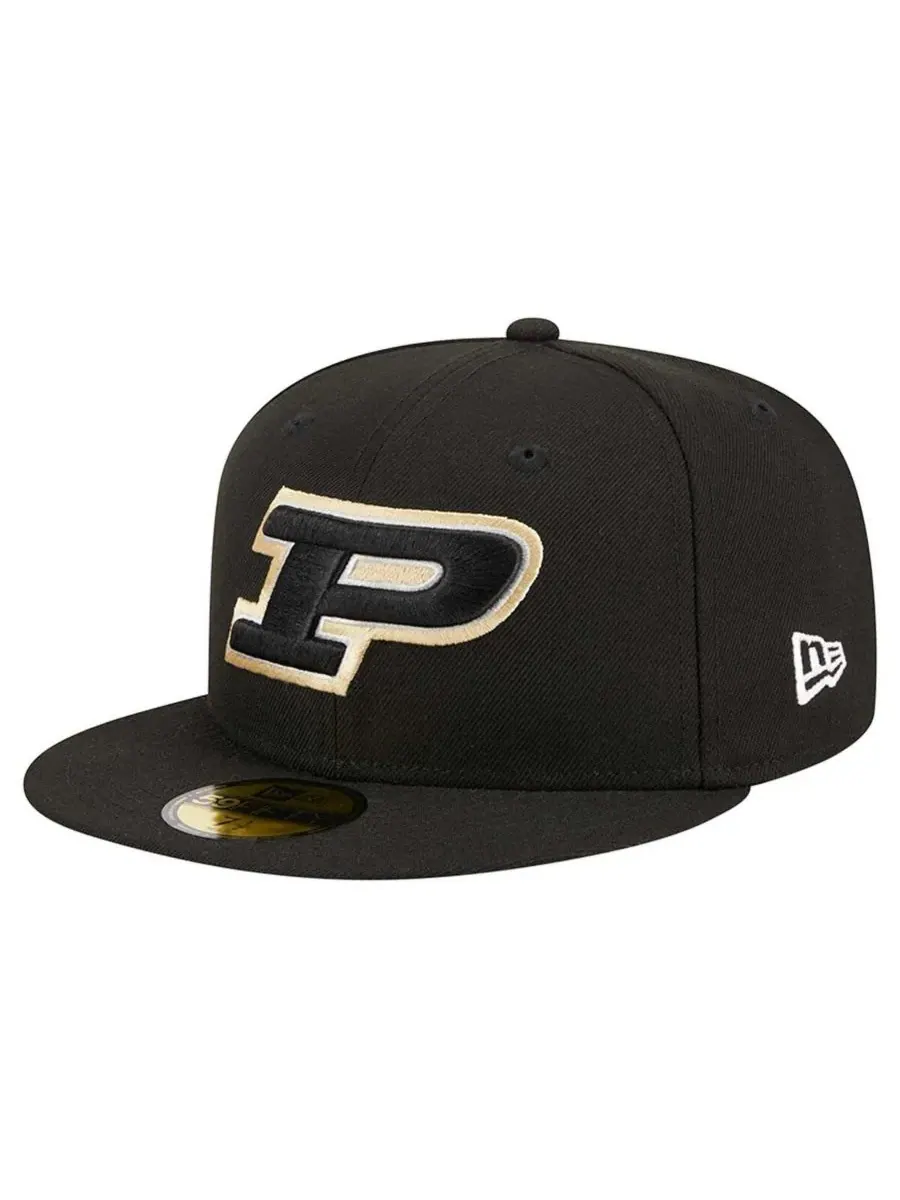 New Era Мужская черная кепка Purdue Boilermakers 59FIFTY — изображение 1 из 5, черный