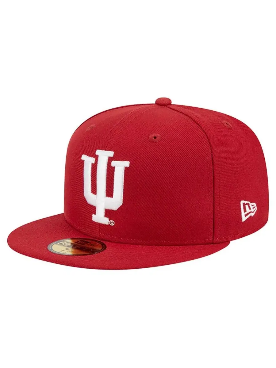 Мужская кепка Indiana Hoosiers 59FIFTY малинового цвета New Era, багровый — изображение 1 из 5, красный