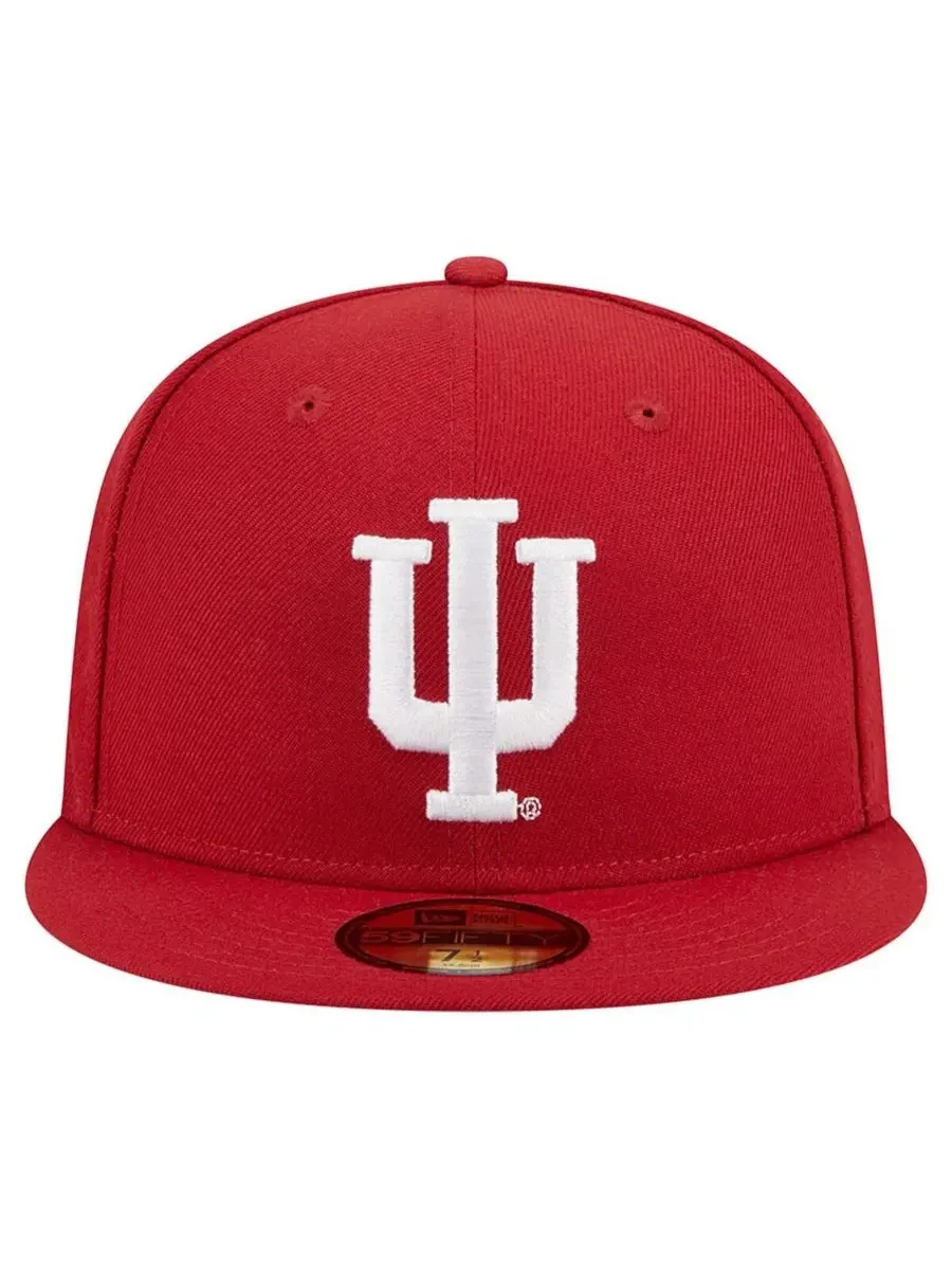 Мужская кепка Indiana Hoosiers 59FIFTY малинового цвета New Era, багровый — изображение 2 из 5, красный