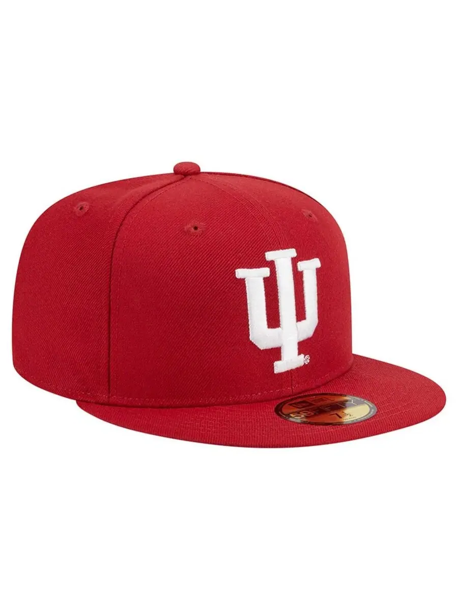 Мужская кепка Indiana Hoosiers 59FIFTY малинового цвета New Era, багровый — изображение 3 из 5, красный