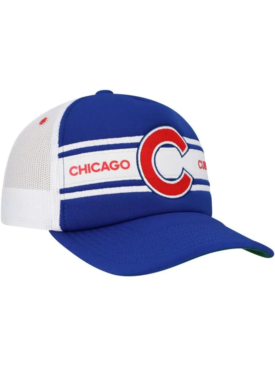 Мужская регулируемая бейсболка Royal Chicago Cubs Sideline Trucker Mitchell & Ness — изображение 3 из 4, королевский