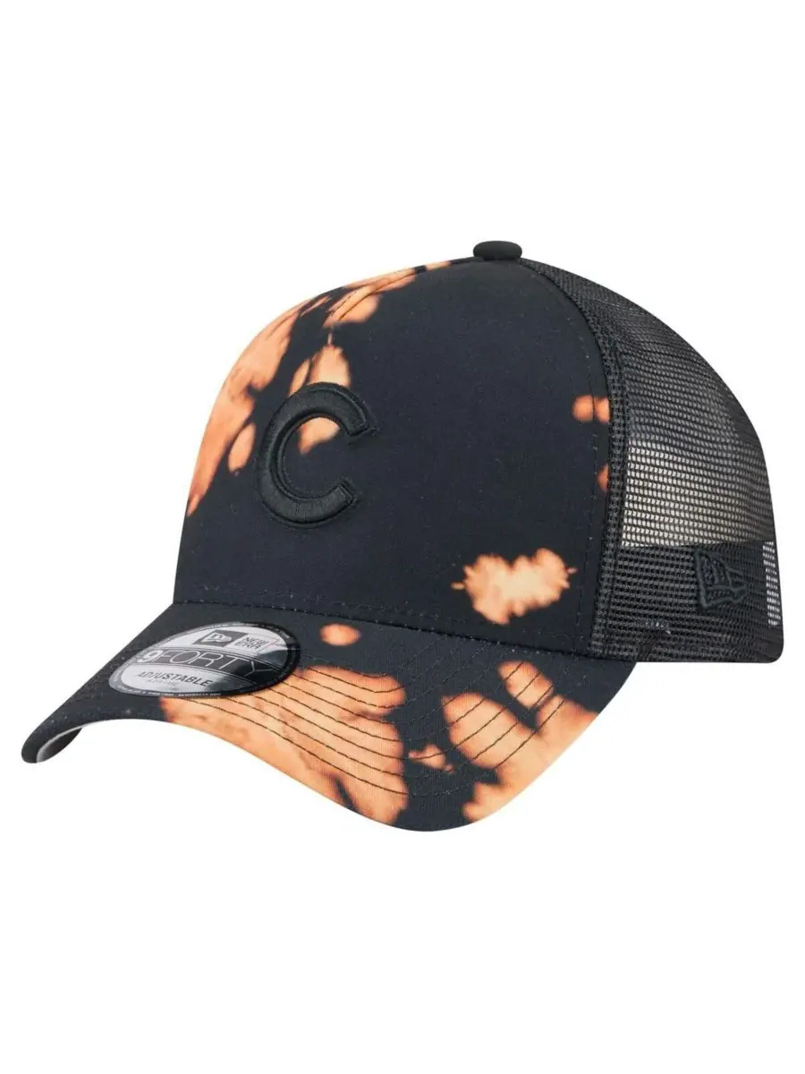 New Era Мужская черная бейсболка Chicago Cubs с отбеленной передней частью типа A-Frame 9FORTY с — изображение 1 из 4, черный