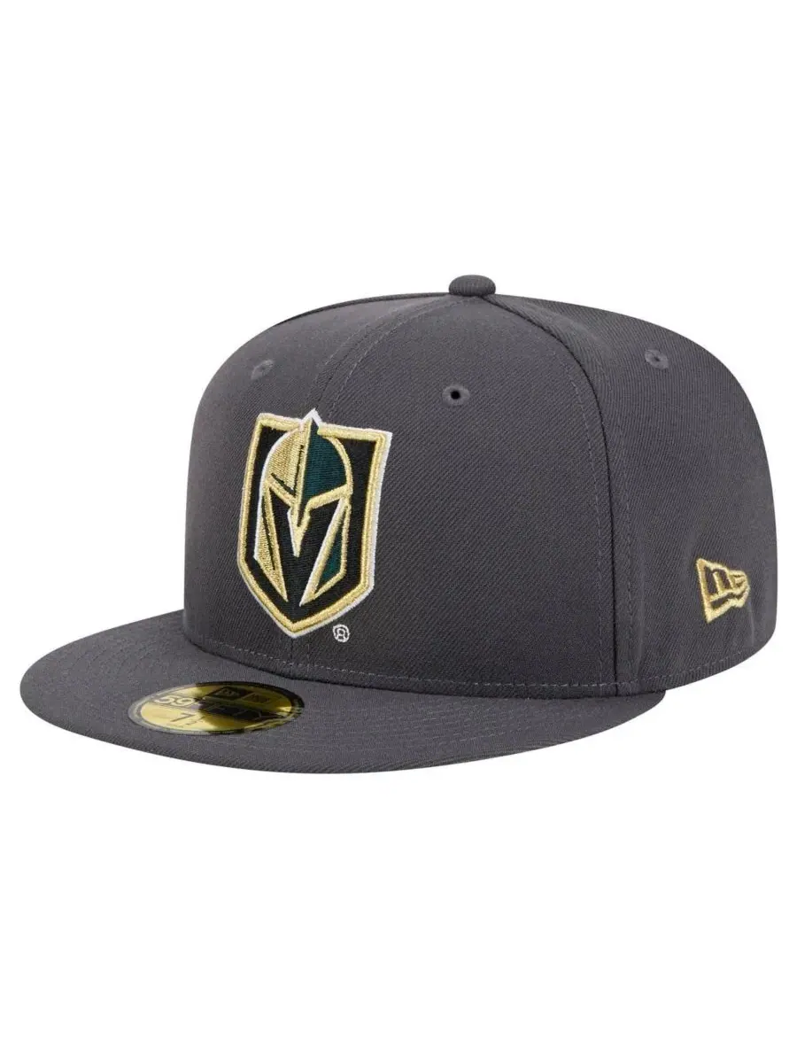 New Era Мужская бейсболка Vegas Golden Knights Core 59FIFTY угольного цвета — изображение 1 из 5, темно-серый