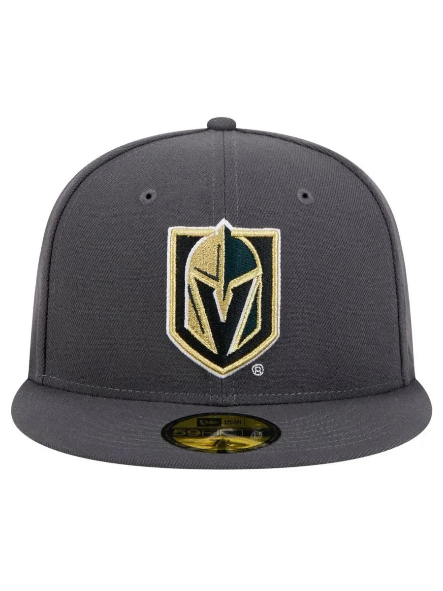 New Era Мужская бейсболка Vegas Golden Knights Core 59FIFTY угольного цвета — изображение 2 из 5, темно-серый