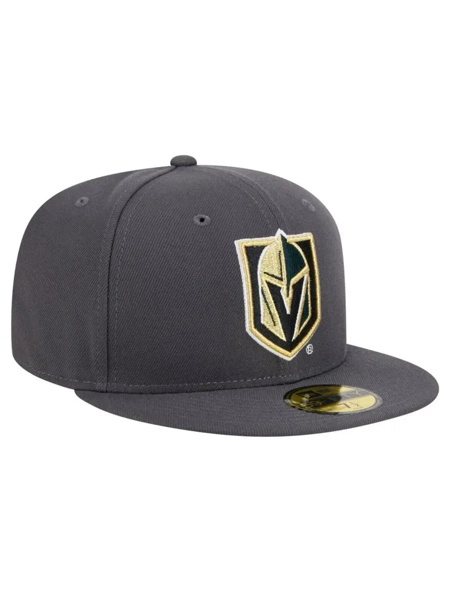 New Era Мужская бейсболка Vegas Golden Knights Core 59FIFTY угольного цвета — изображение 3 из 5, темно-серый