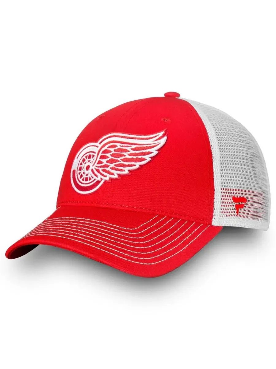 Кепка-тракер с козырьком Detroit Red Wings Slouch Core Primary Fanatics — изображение 1 из 4, красный белый