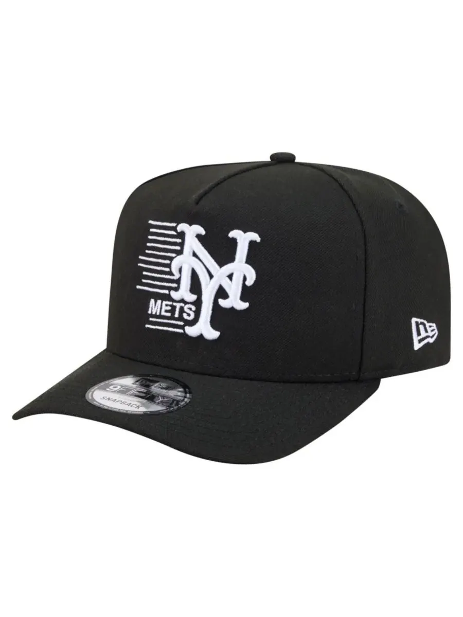 Кепка-снапбек с высокой тульей и плоским козырьком, с вышивкой New York Mets New Era — изображение 1 из 6, черный