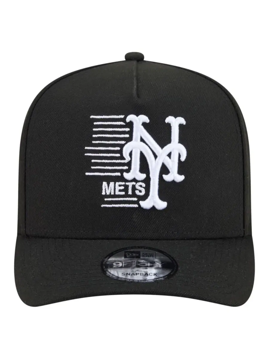 Кепка-снапбек с высокой тульей и плоским козырьком, с вышивкой New York Mets New Era — изображение 2 из 6, черный