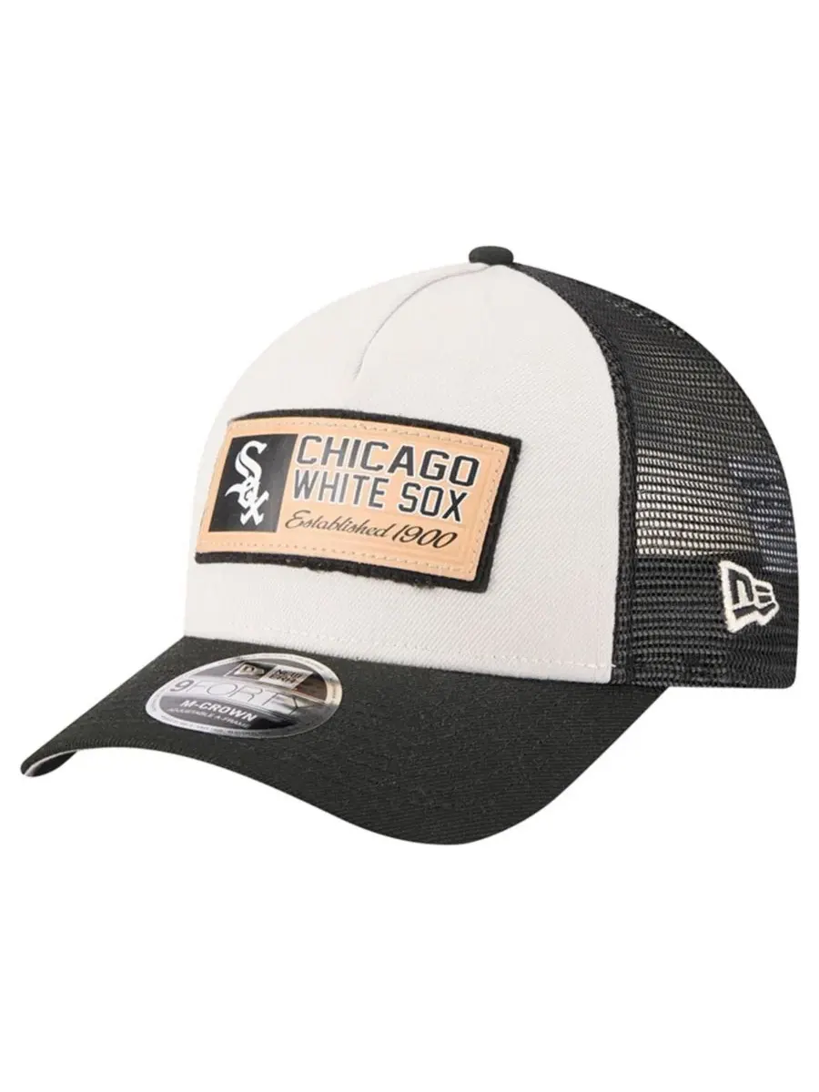 Кепка-тракер New Era Chicago White Sox Text A-Frame Trucker 9FORTY — изображение 1 из 5, черный