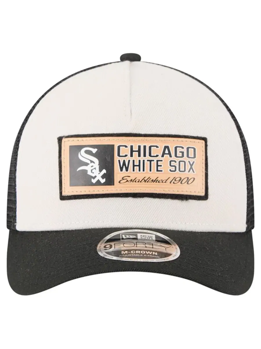 Кепка-тракер New Era Chicago White Sox Text A-Frame Trucker 9FORTY — изображение 3 из 5, черный