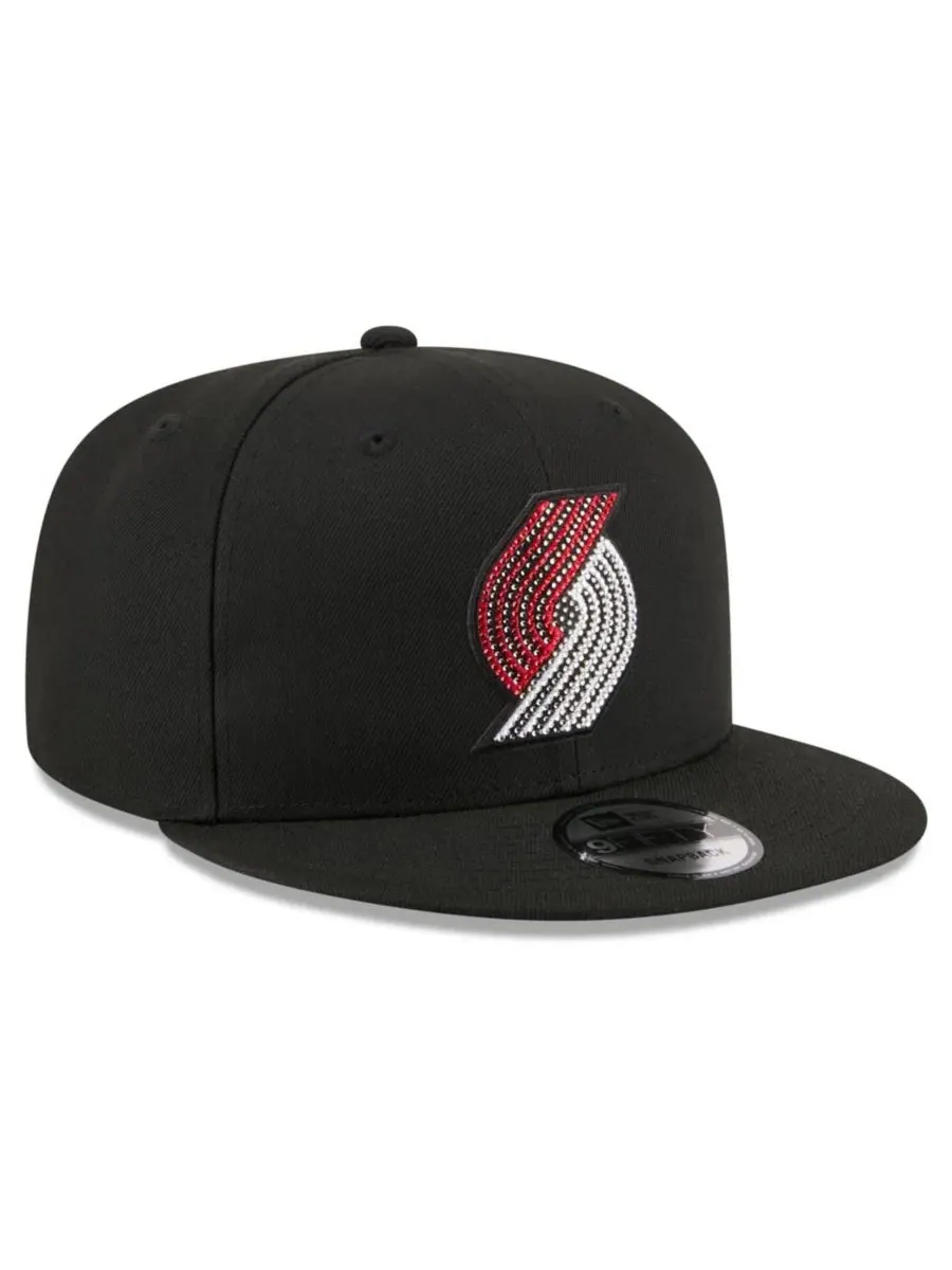 Кепка-снапбек с кристаллами Portland Trail Blazers 2026 NBA Draft Crystal 9FIFTY New Era — изображение 12 из 13, черный
