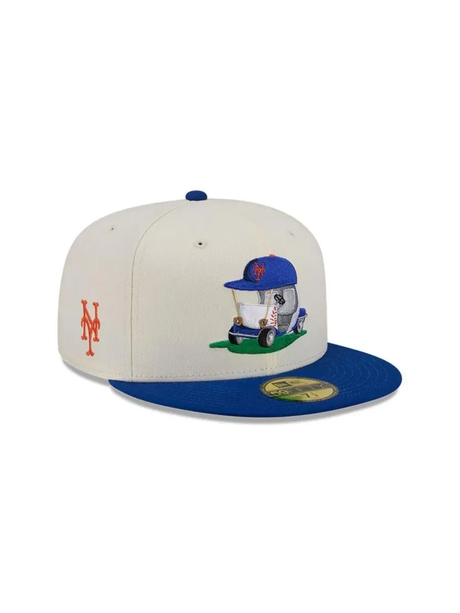 Кепка New Era 59FIFTY с вышивкой Bullpen Cart, New York Mets — изображение 1 из 5, кремовый