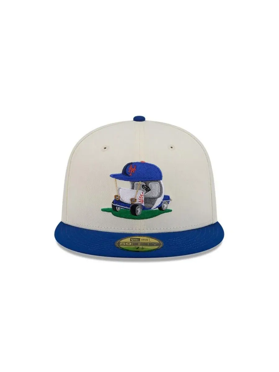 Кепка New Era 59FIFTY с вышивкой Bullpen Cart, New York Mets — изображение 2 из 5, кремовый
