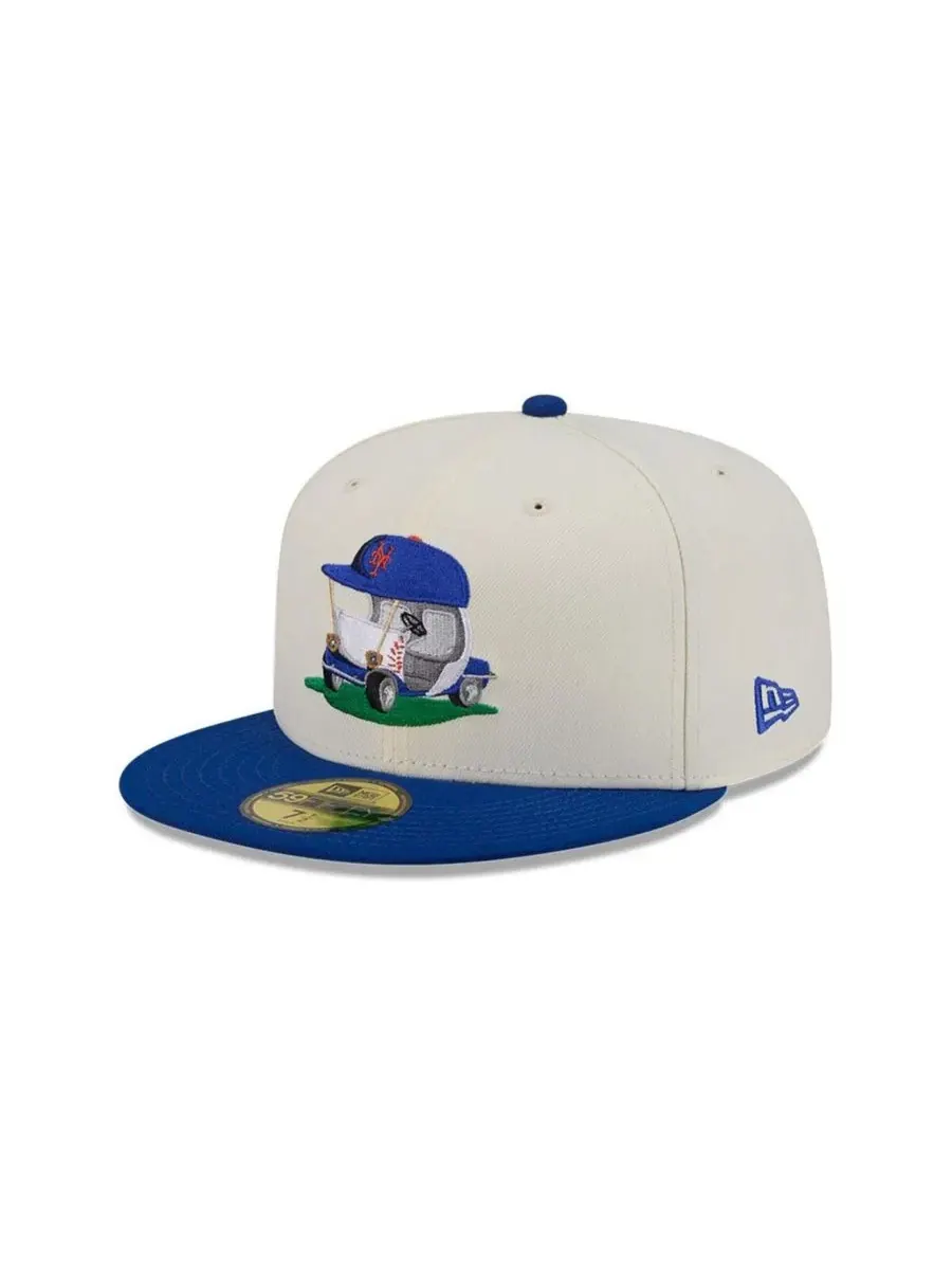 Кепка New Era 59FIFTY с вышивкой Bullpen Cart, New York Mets — изображение 3 из 5, кремовый