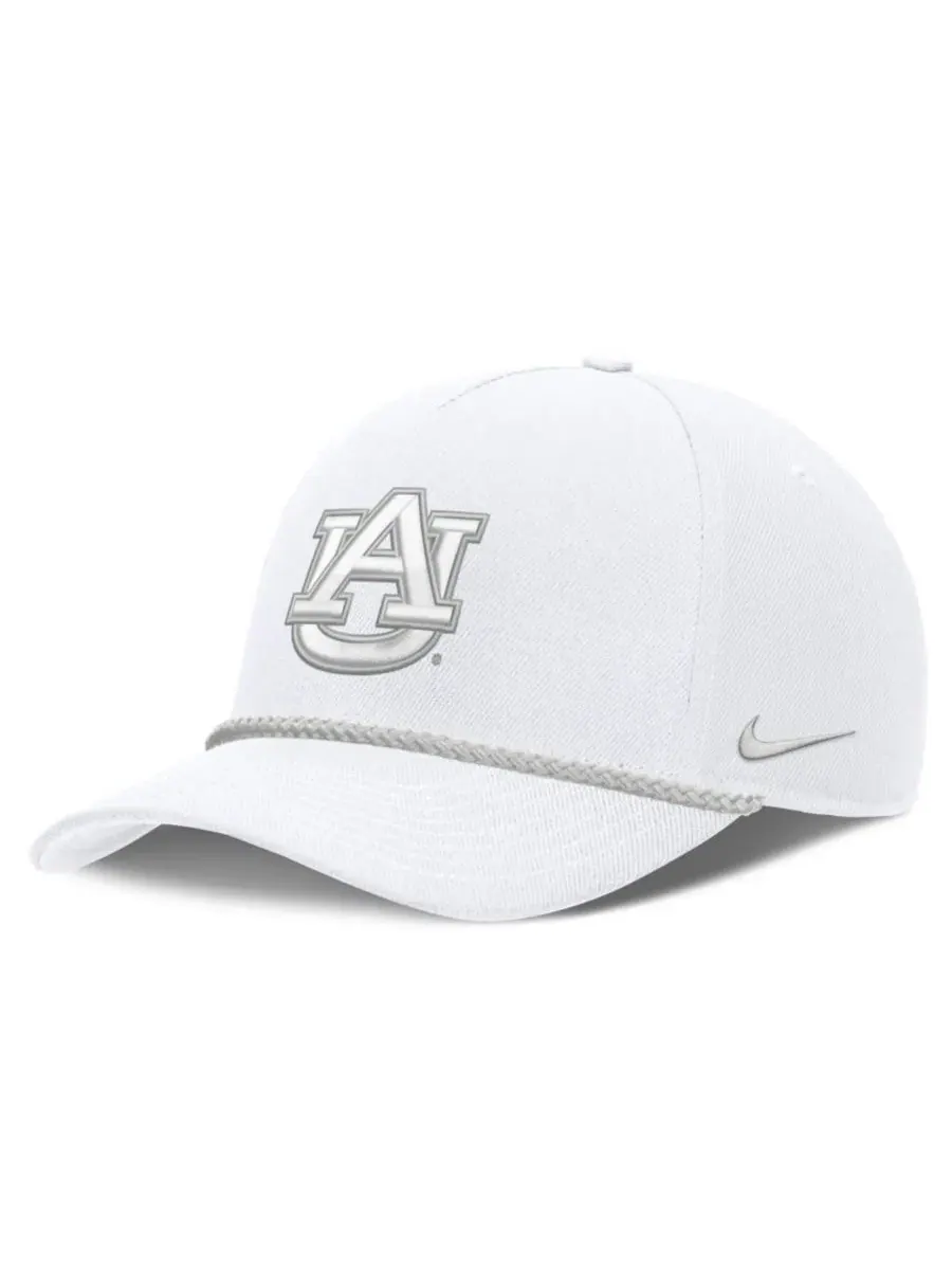 Бейсболка с вышивкой Auburn Tigers Rope Rise Nike — изображение 1 из 4, белый