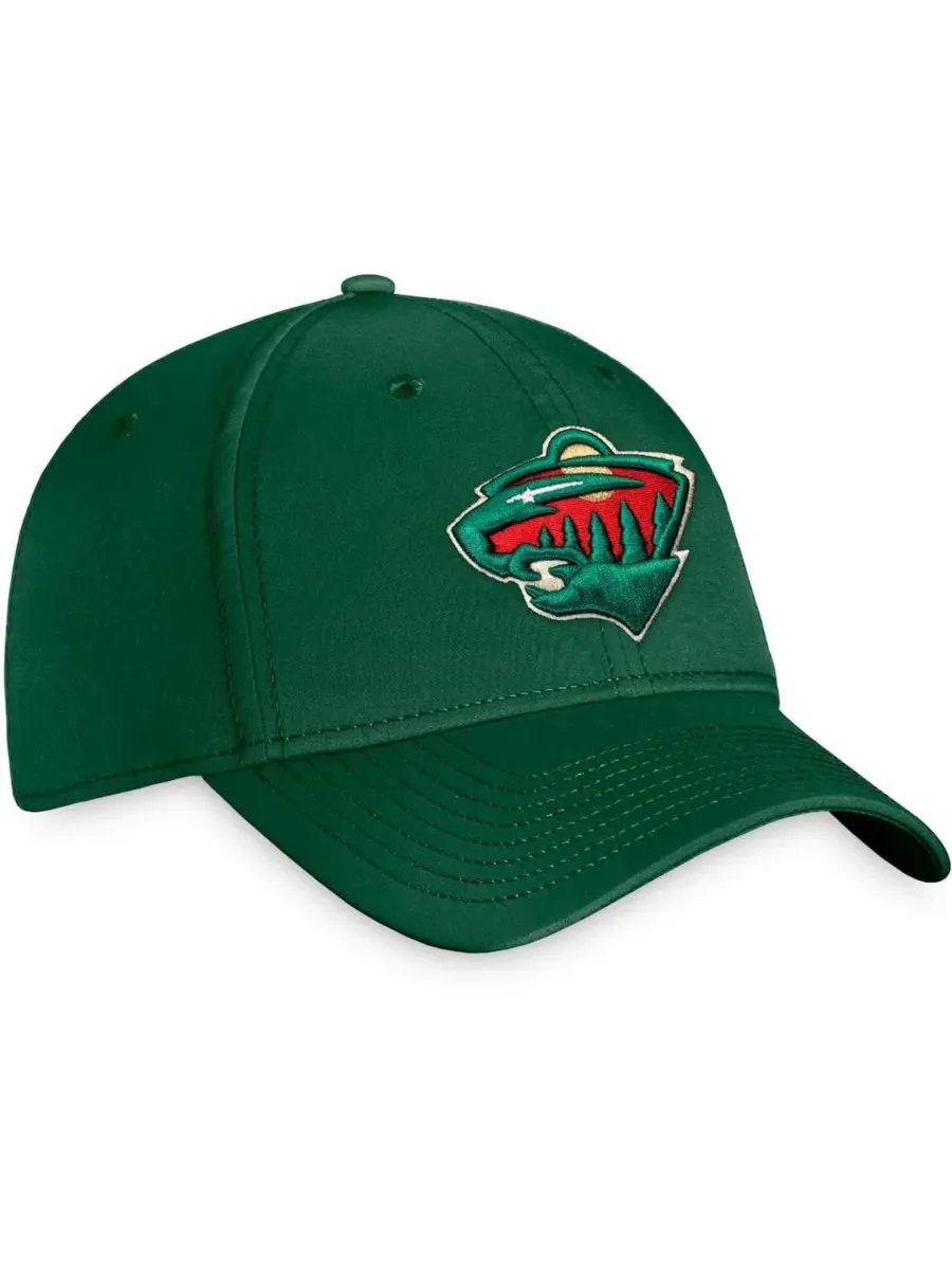 Кепка flex с вышивкой Minnesota Wild Fanatics — изображение 3 из 4, зеленый