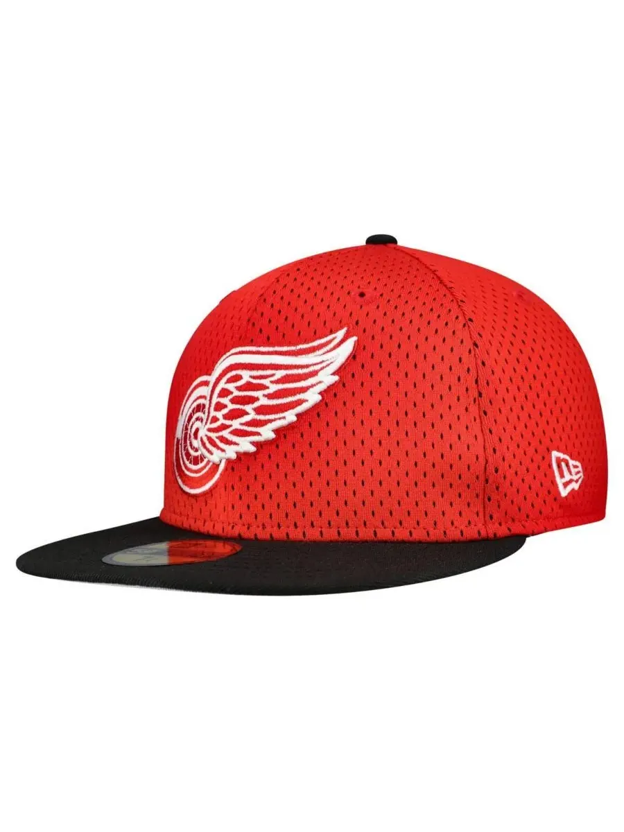 New Era Мужская двухцветная кепка Detroit Red Wings с сетчатой верхней частью — изображение 3 из 4, красный черный