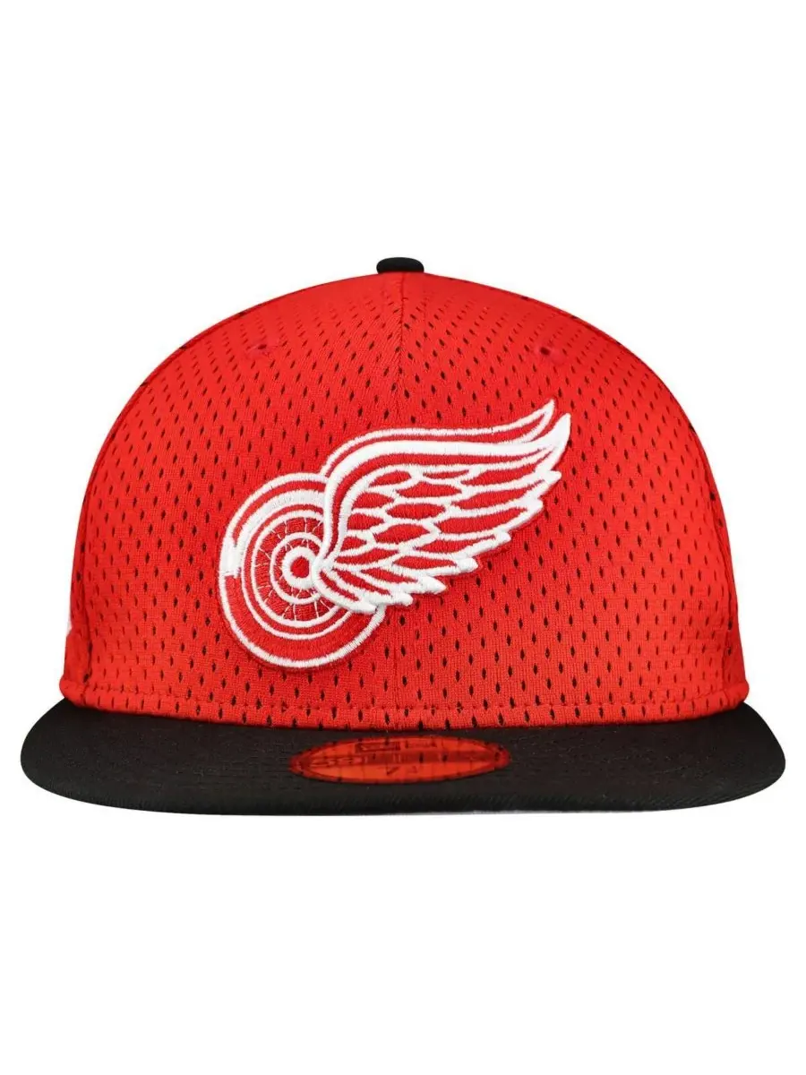 New Era Мужская двухцветная кепка Detroit Red Wings с сетчатой верхней частью — изображение 4 из 4, красный черный