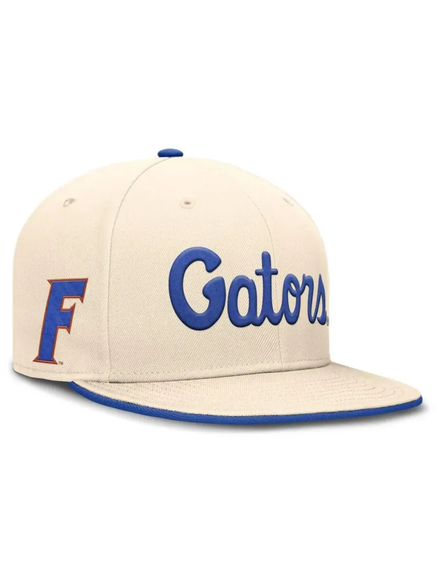 Мужская бейсболка Natural Florida Gators Primetime True Performance Fitted Hat Nike — изображение 1 из 5, прозрачный