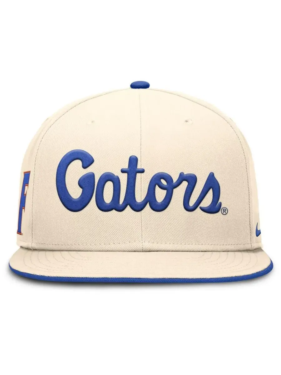 Мужская бейсболка Natural Florida Gators Primetime True Performance Fitted Hat Nike — изображение 5 из 5, прозрачный