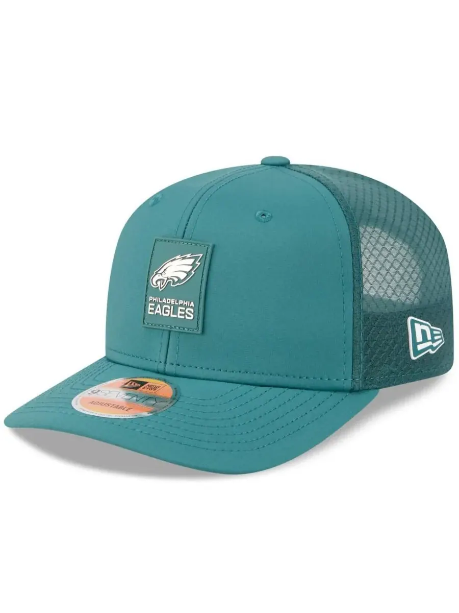 New Era Мужская зеленая регулируемая кепка-тракер Philadelphia Eagles 2025 Sideline 9SEVENTY — изображение 1 из 5, зеленый