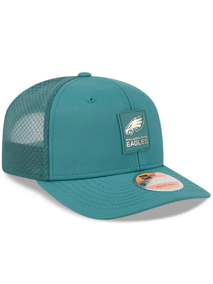 New Era Мужская зеленая регулируемая кепка-тракер Philadelphia Eagles 2025 Sideline 9SEVENTY — изображение 4 из 5, зеленый