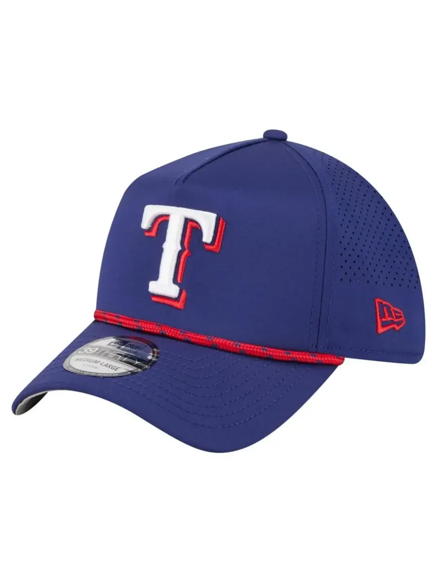 Мужская бейсболка Royal Texas Rangers 39THIRTY A-Frame Perforated Flex Hat New Era — изображение 1 из 5, королевский