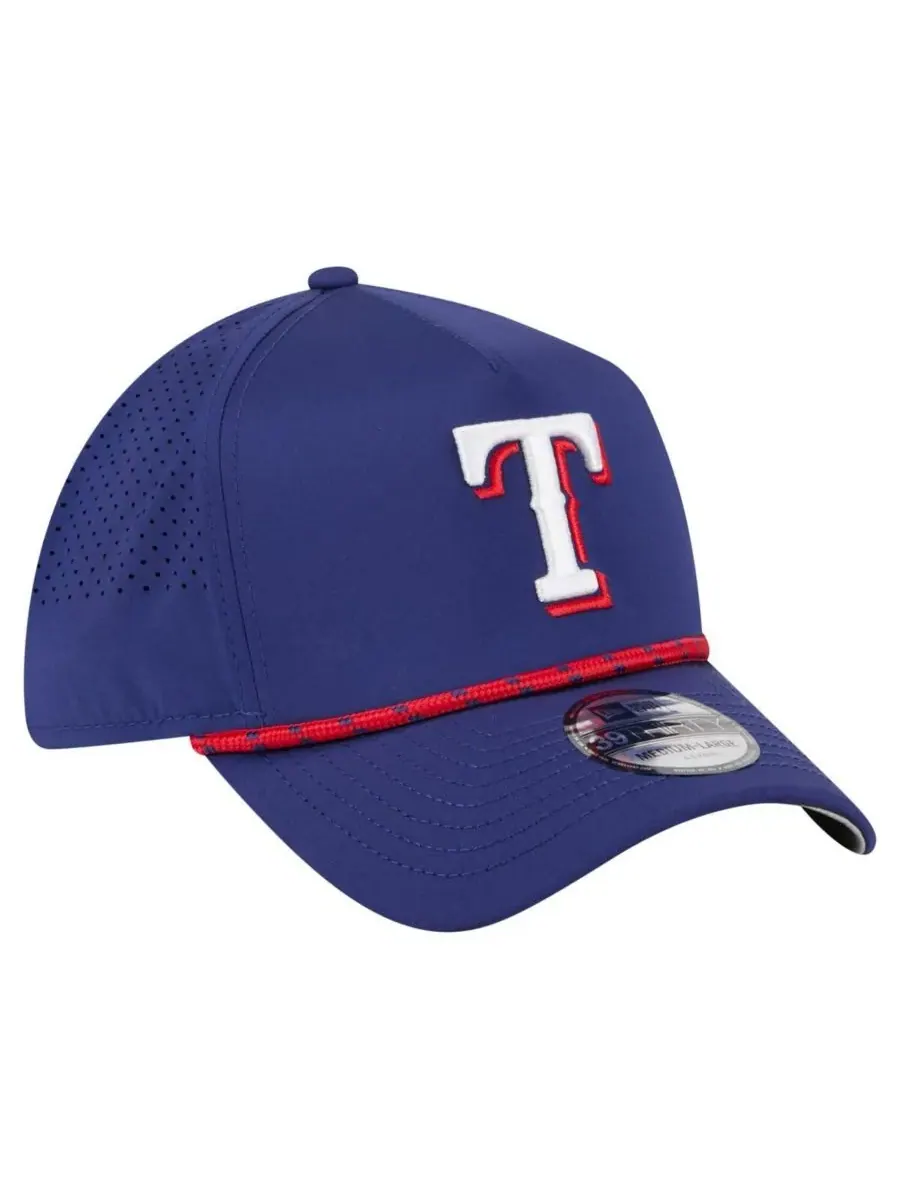 Мужская бейсболка Royal Texas Rangers 39THIRTY A-Frame Perforated Flex Hat New Era — изображение 4 из 5, королевский