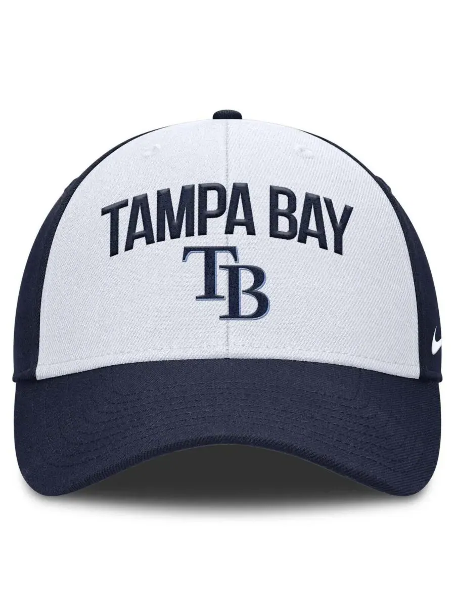 Nike Мужская регулируемая бейсболка Tampa Bay Rays Club белого/темно-синего цвета — изображение 2 из 4, белый темно-синий