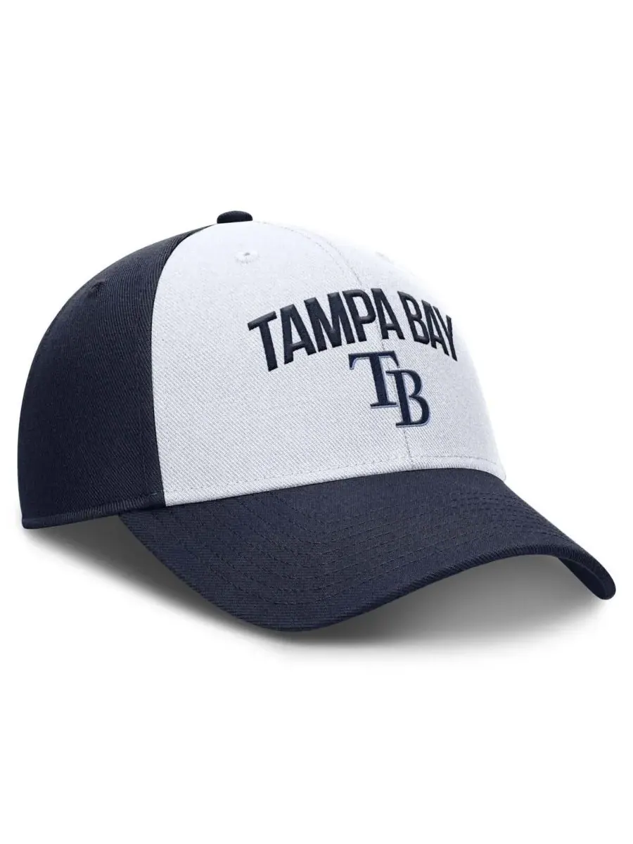 Nike Мужская регулируемая бейсболка Tampa Bay Rays Club белого/темно-синего цвета — изображение 3 из 4, белый темно-синий