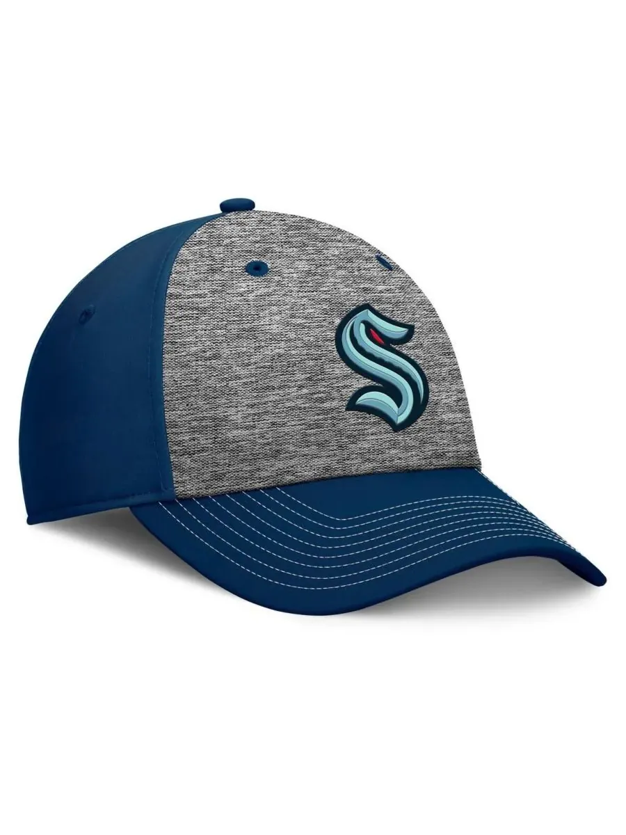 Fanatics Мужская кепка Seattle Kraken Fundamental Top Shelf 2-Tone Flex Hat серого/темно-синего — изображение 3 из 4