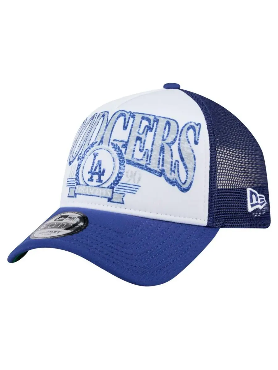 New Era Мужская белая/королевская синяя кепка-тракер Los Angeles Dodgers A-Frame 9FORTY с — изображение 1 из 4, белый
