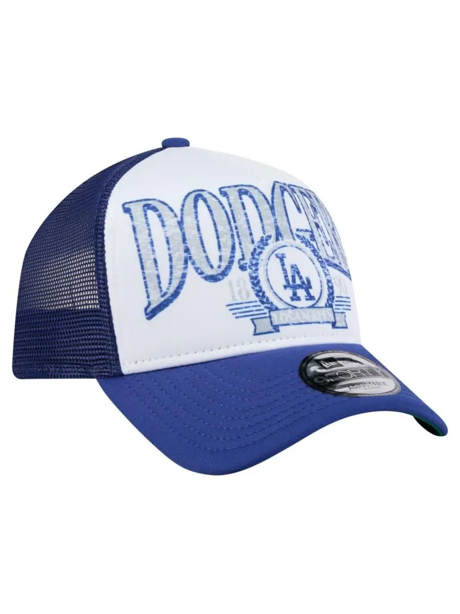 New Era Мужская белая/королевская синяя кепка-тракер Los Angeles Dodgers A-Frame 9FORTY с — изображение 4 из 4, белый