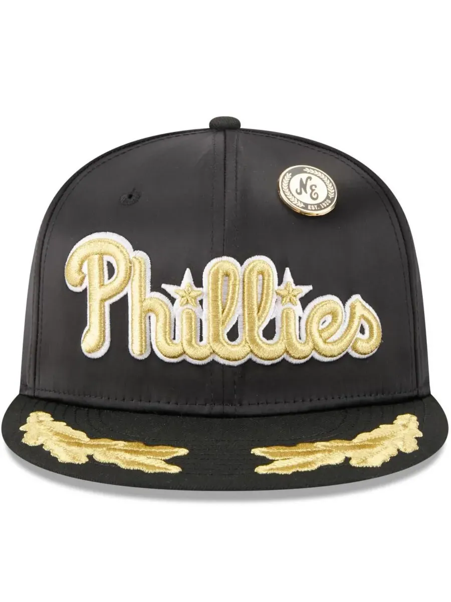 New Era Мужская черная бейсболка Philadelphia Phillies 2025 59FIFTY Day Gold Leaf 59FIFTY Fitted Hat — изображение 2 из 4