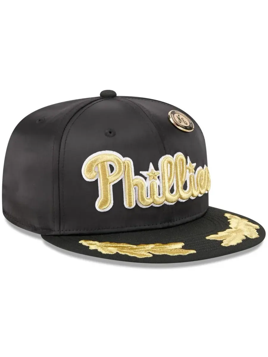 New Era Мужская черная бейсболка Philadelphia Phillies 2025 59FIFTY Day Gold Leaf 59FIFTY Fitted Hat — изображение 3 из 4