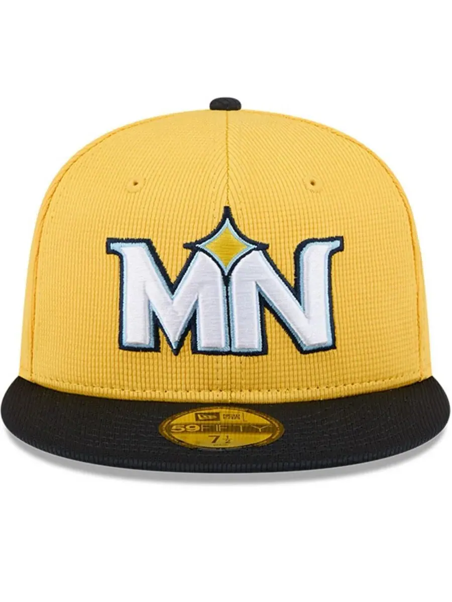 New Era Мужская желто-черная бейсболка Minnesota Twins City Connect Batting Practice 59FIFTY — изображение 2 из 4