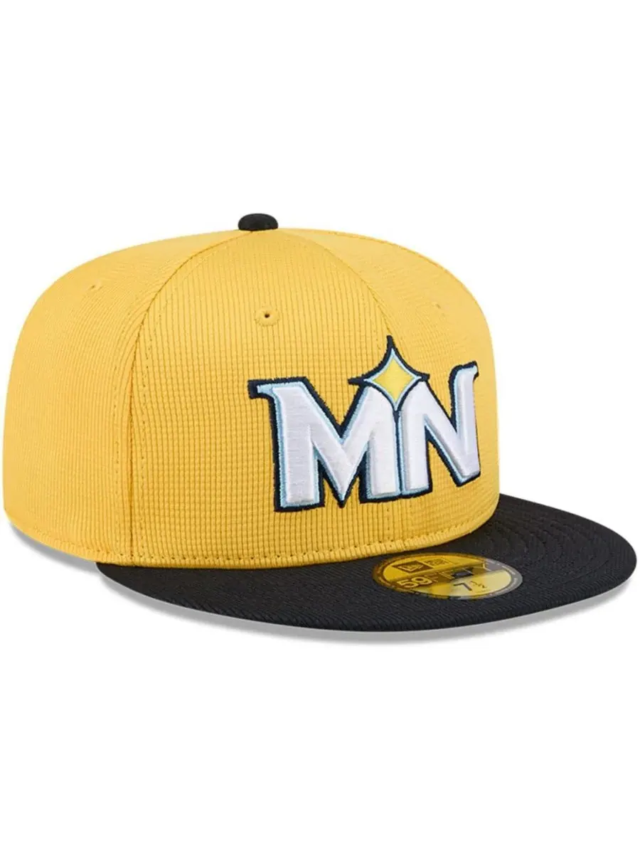 New Era Мужская желто-черная бейсболка Minnesota Twins City Connect Batting Practice 59FIFTY — изображение 3 из 4