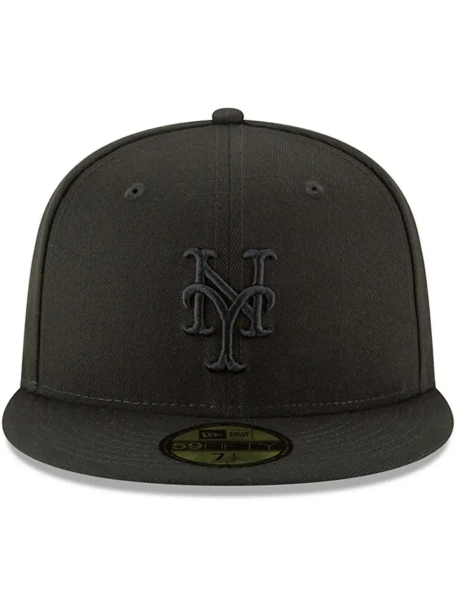 New Era Мужская черная бейсболка New York Mets с основным логотипом, модель Basic 59FIFTY — изображение 4 из 4, черный