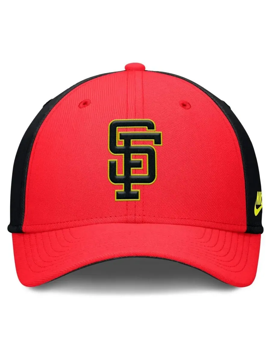 Nike Мужская кепка San Francisco Giants Neon 90s Rise Swoosh Flex Hat малиново-черного цвета — изображение 3 из 5, черный