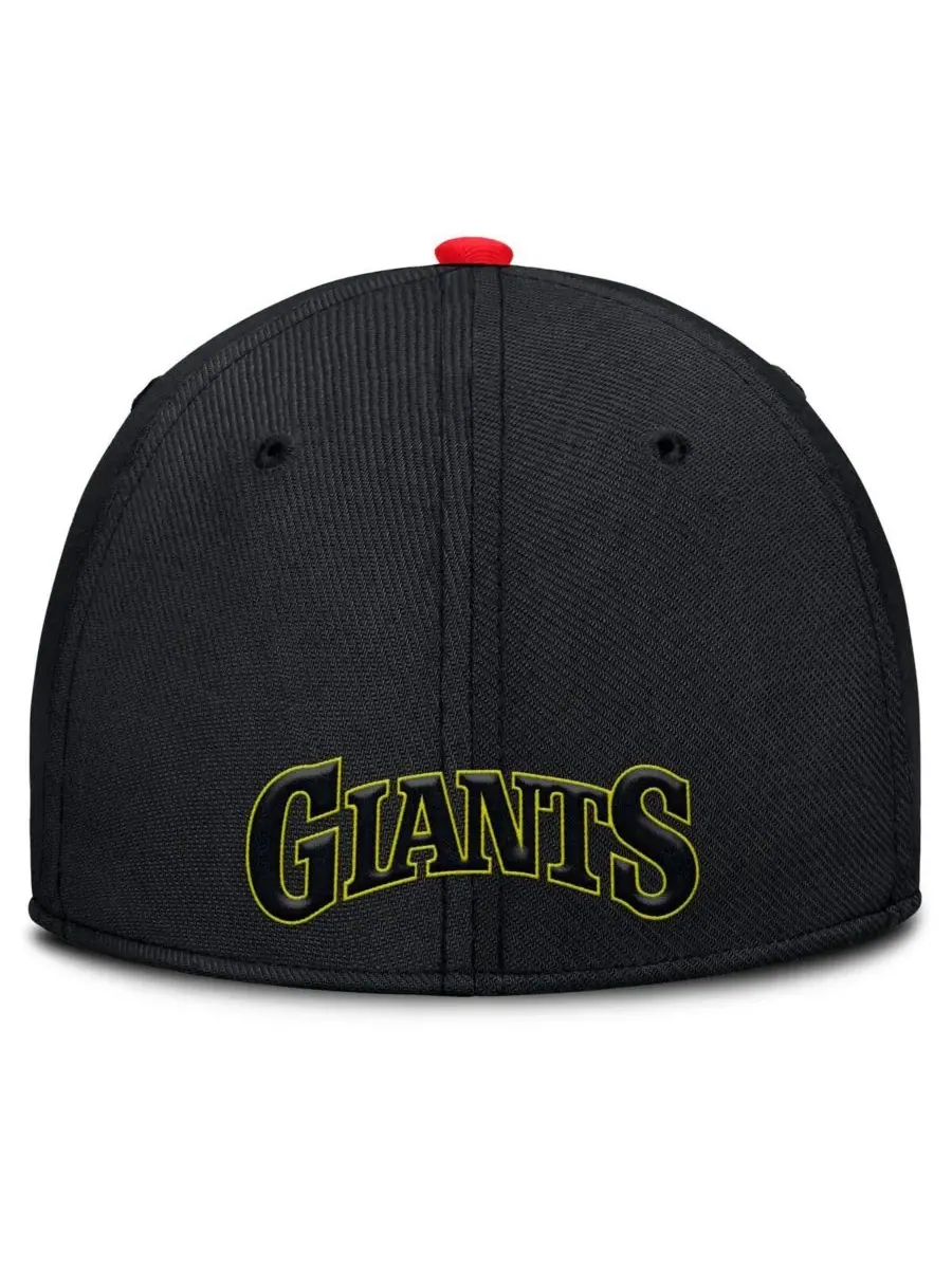 Nike Мужская кепка San Francisco Giants Neon 90s Rise Swoosh Flex Hat малиново-черного цвета — изображение 4 из 5, черный