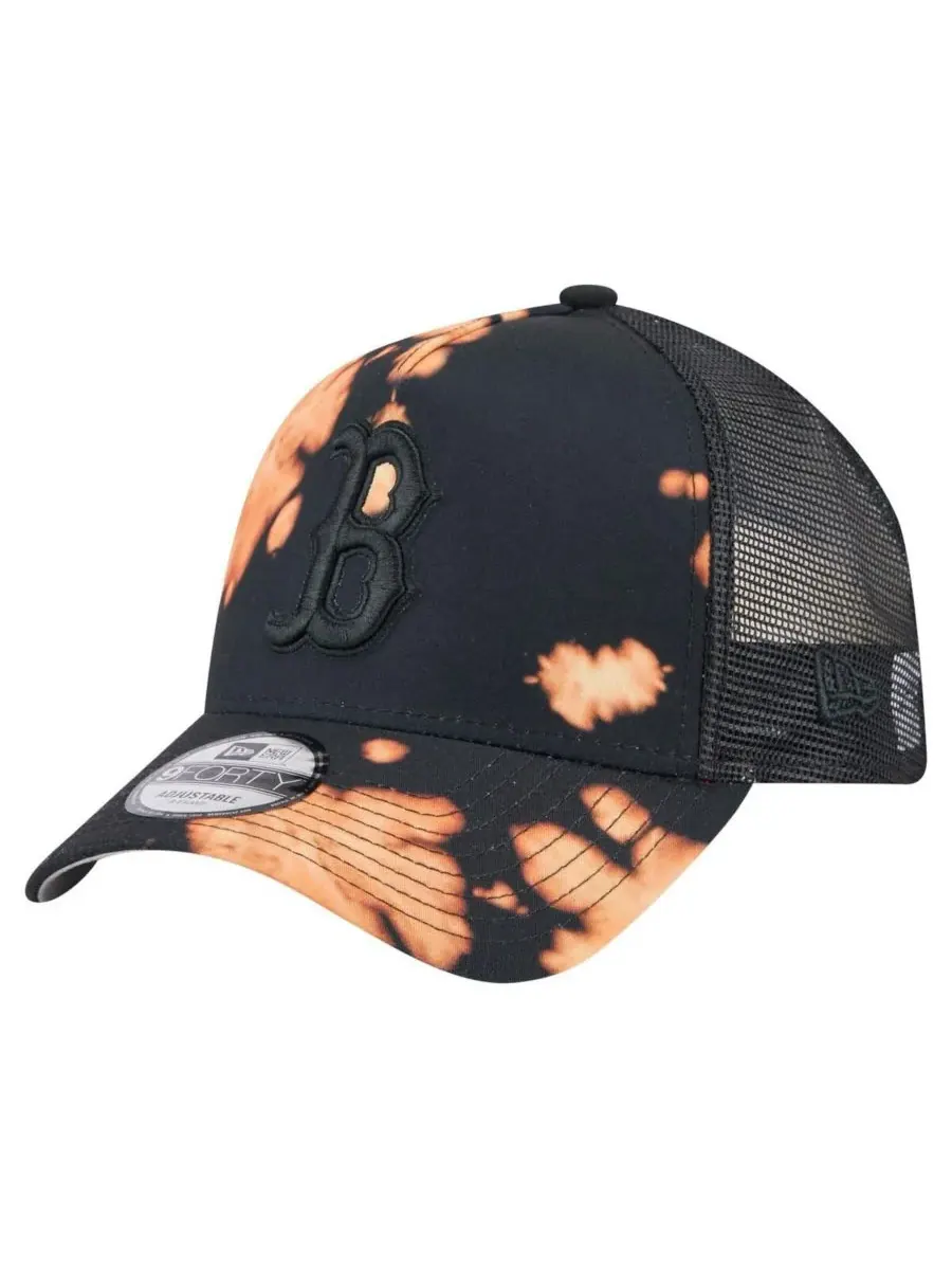 New Era Мужская черная бейсболка Boston Red Sox с отбеленной передней частью типа A-Frame 9FORTY с — изображение 1 из 4