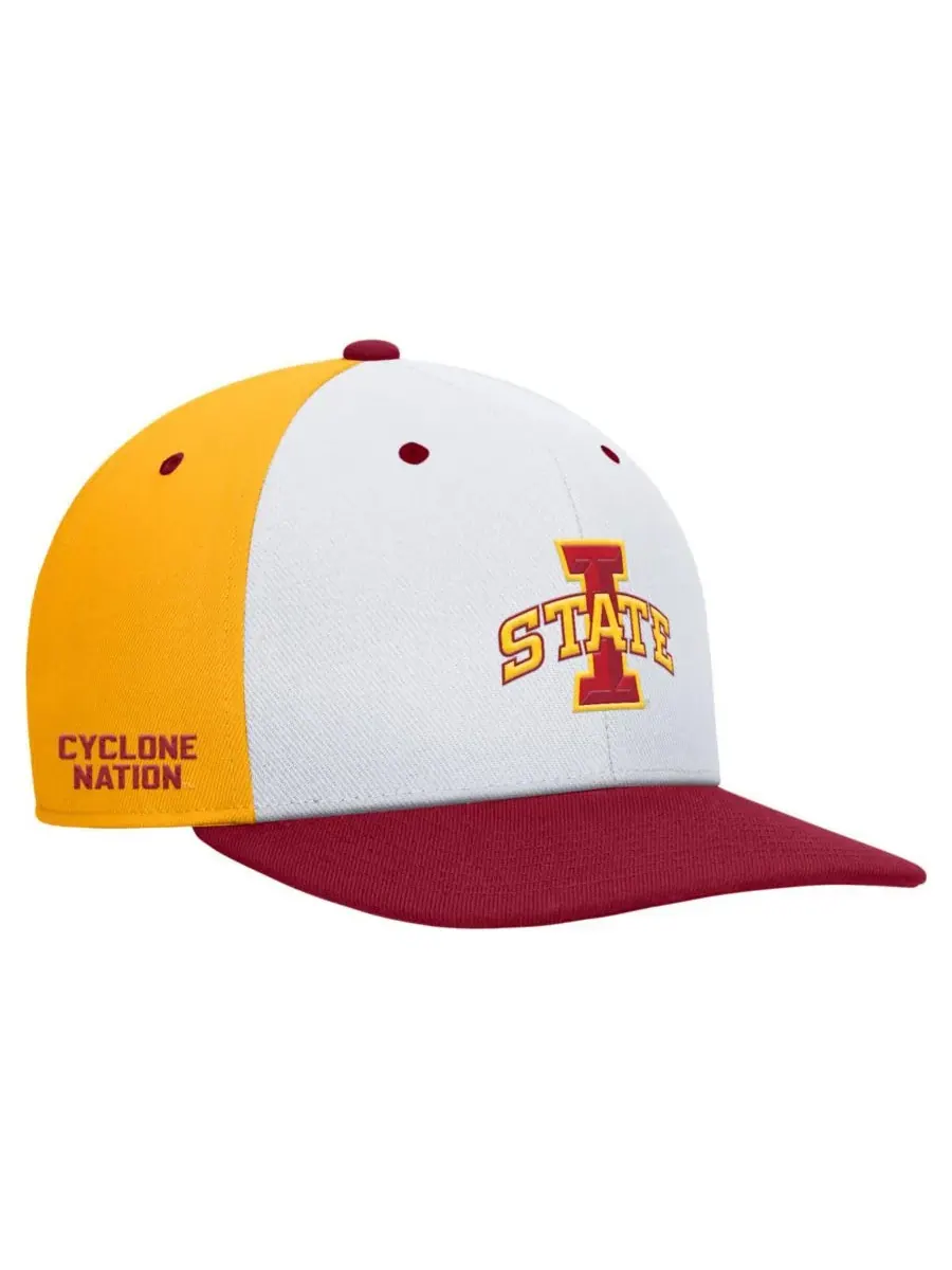 Nike Мужская бело-золотая бейсболка Iowa State Cyclones Pro Performance Snapback — изображение 1 из 3, белый золотистый